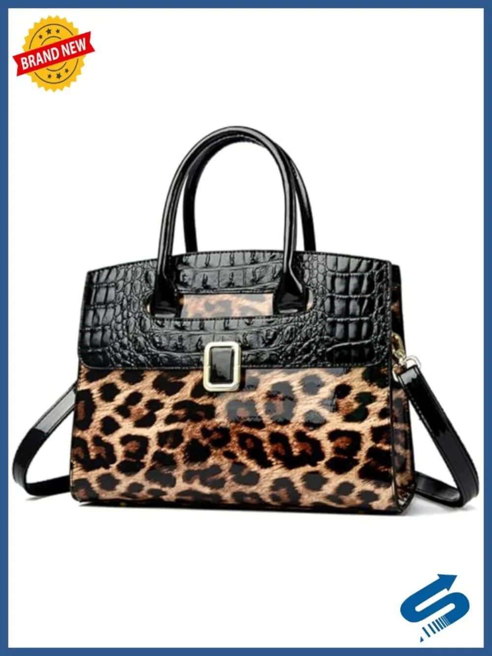 Vegan Leather Satchel Tote Handbag with Removable Crossbody Strap